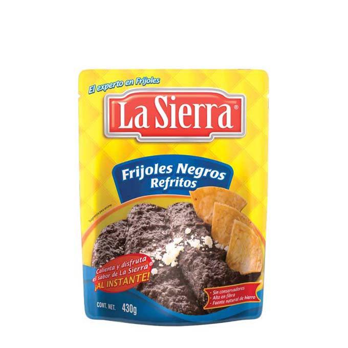 Frijol Refrito Negro Bolsa 430gr 430 g  La Sierra