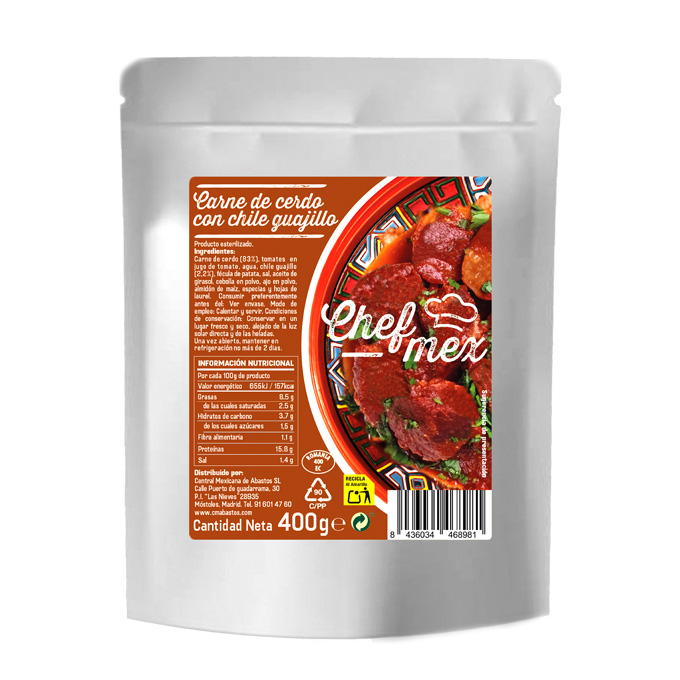 Carne de cerdo con guajillo 400 gr  400 gr Chefmex | Varios | Importaciones Cuesta