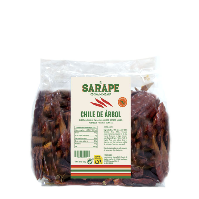 Chile Árbol Seco 100gr 100 g El Sarape