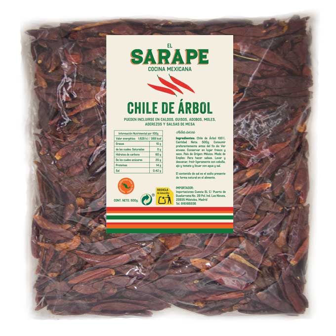 Chile Árbol Seco 3kg 3 kg El Sarape