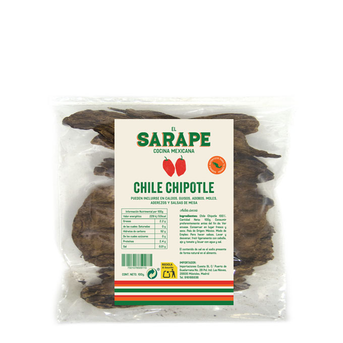 Chile Chipotle Seco 100gr 100 g El Sarape