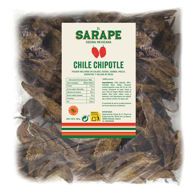 Chile Chipotle Seco 3kg 3 kg El Sarape