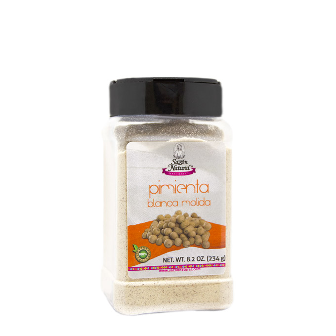 Pimienta Blanca Molida 234 g Sazon Natural | Condimentos y Sazonadores | Importaciones Cuesta