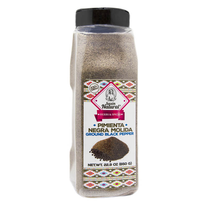 Pimienta Negra Molida 650 g Sazon Natural | Condimentos y Sazonadores | Importaciones Cuesta