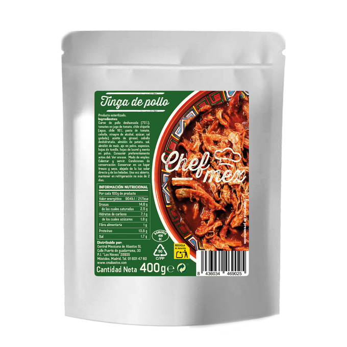 Tinga de pollo 400 gr Chefmex | Varios | Importaciones Cuesta