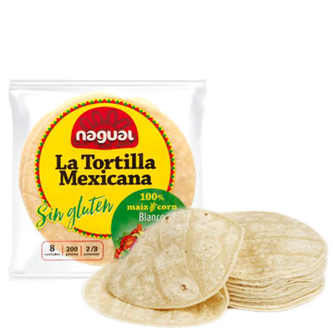 Tortilla de maíz blanco 15 cm (20 uds) (TIENDA) 500 gr Nagual