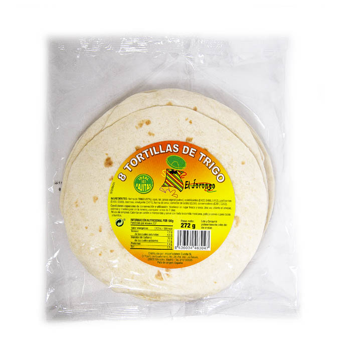 Tortilla de trigo 15cm (8uds) (formato tienda) 200gr El Jorongo